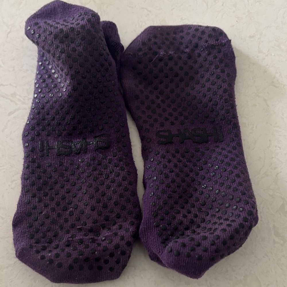 Purple Mesh Socks with Rhinestones - Picture 2 of 2